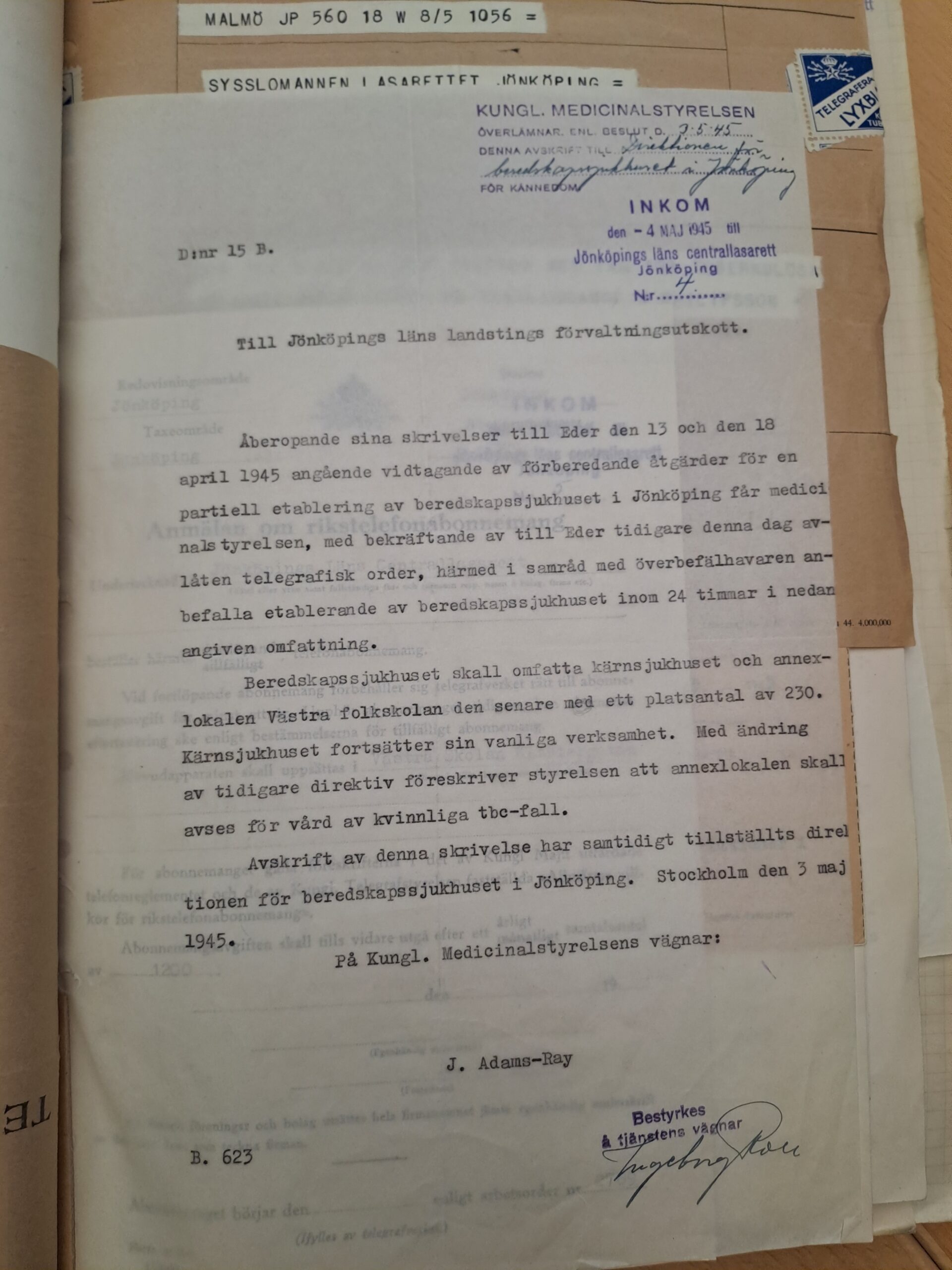 Order om etablerandet av beredskapssjukhus inom 24 timmar