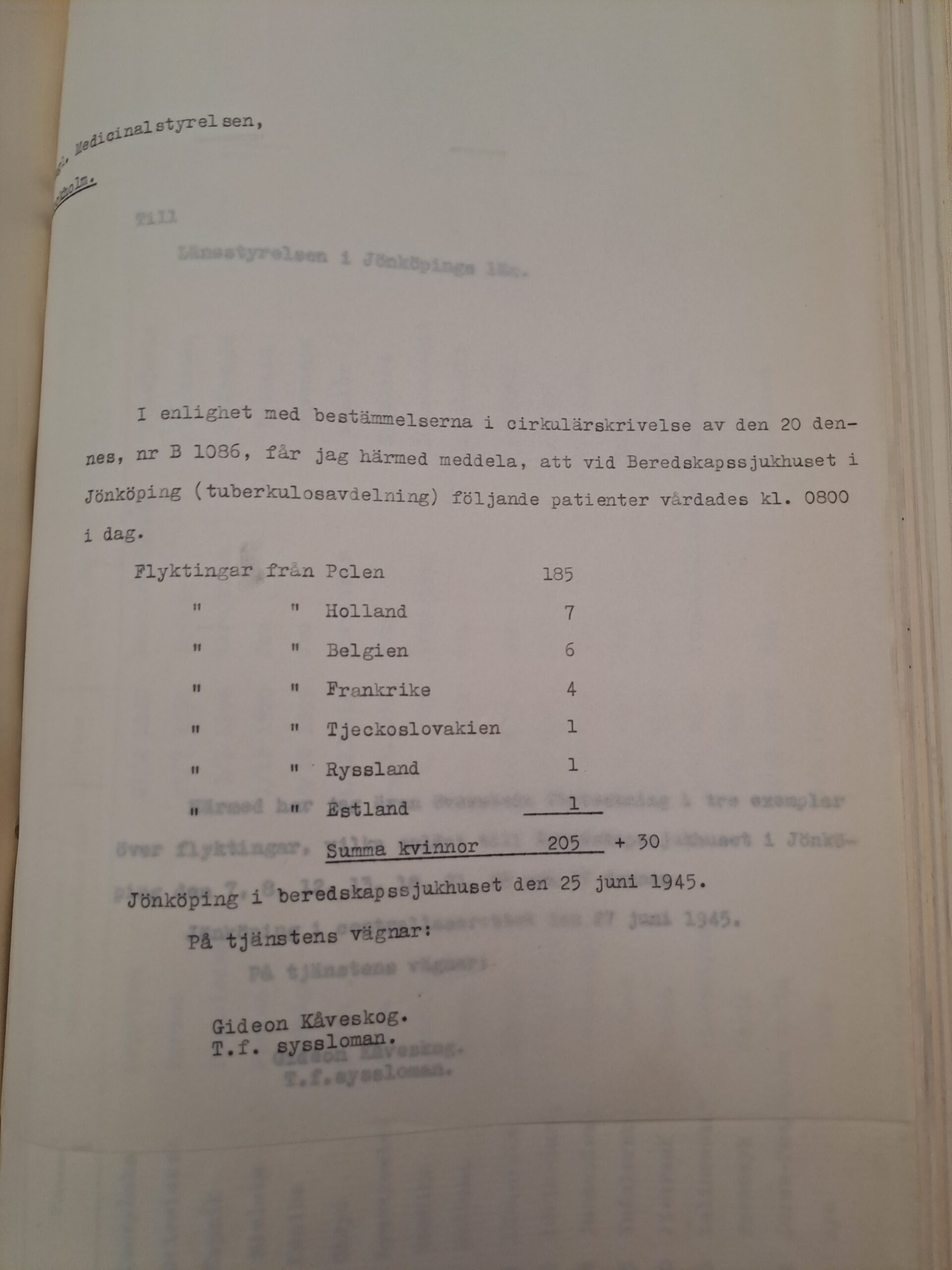 Antal vårdade på beredskapssjukhuset i Jönköping